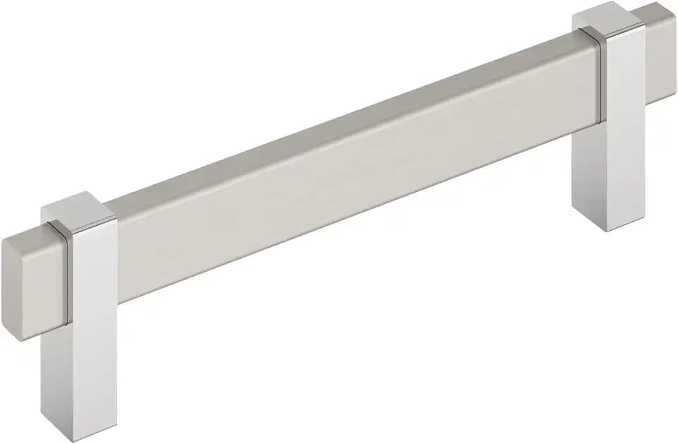 Amerock 5-1/16" Mulino Satin Nickel/Polished Chrome Drawer Pull