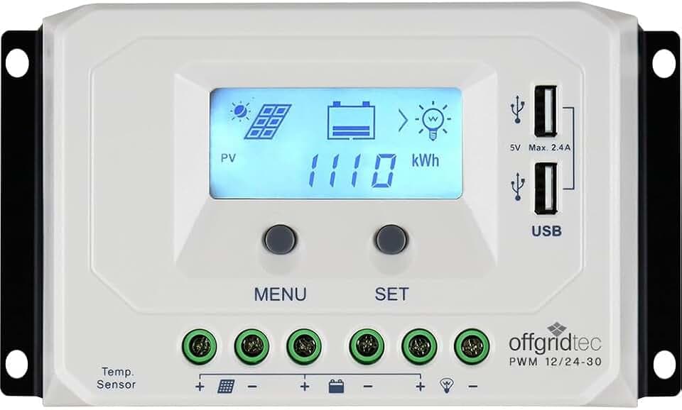 Offgridtec® PWM Pro Laderegler 12V/24V 30A USB