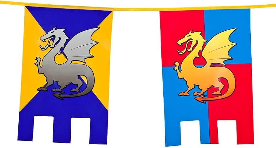 Boland - Wimpelkette Knights & Dragons, Länge 6 Meter