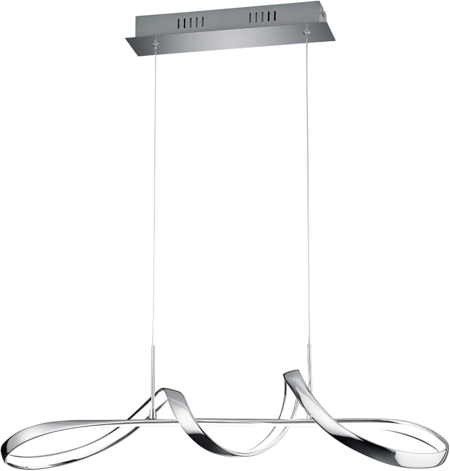 Reality Leuchten LED Pendelleuchte Perugia R37091106, Metall Chrom, inkl. 37 Watt LED, Switch Dimmer