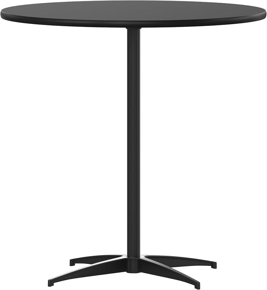 Flash Furniture 30 in Wood Round Cocktail Table, Black