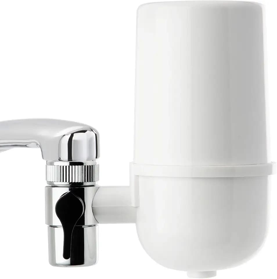 iSpring DF1-WT Faucet Water Filter for Kitchen, Bathroom, or RV Sink, 500 Gallons Long Life, White with Aerator