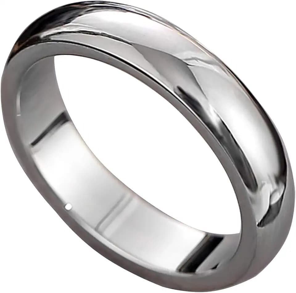 CCBFY 2 MM 4 MM Stainless Steel Ring Jewel Roman Numerals Stackable High Polish Plain Dome Tarnish Resistant Comfort Fit Ring Wedding Band Size 3-15