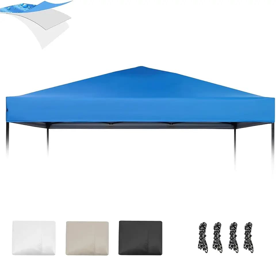 10x10 Canopy Replacement Top, Waterproof Pop Up Tent Cover(Top Only)(Blue)