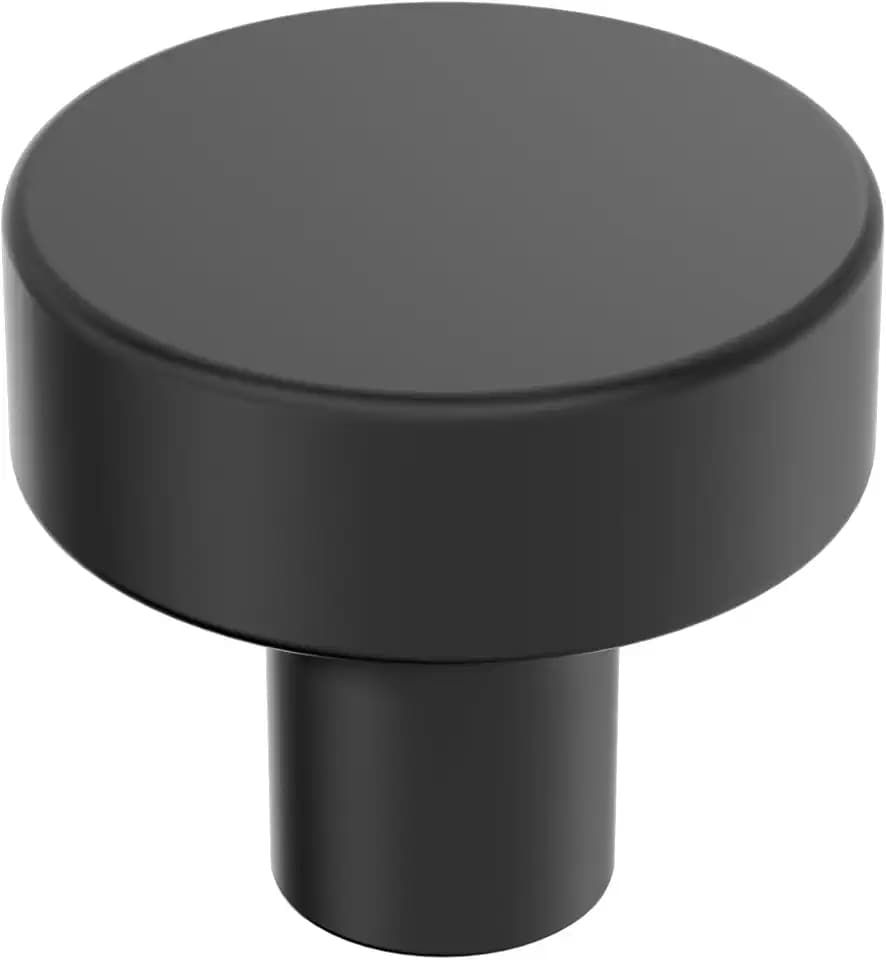 Amerock 1-1/4" Round Merced Matte Black Cabinet Knob