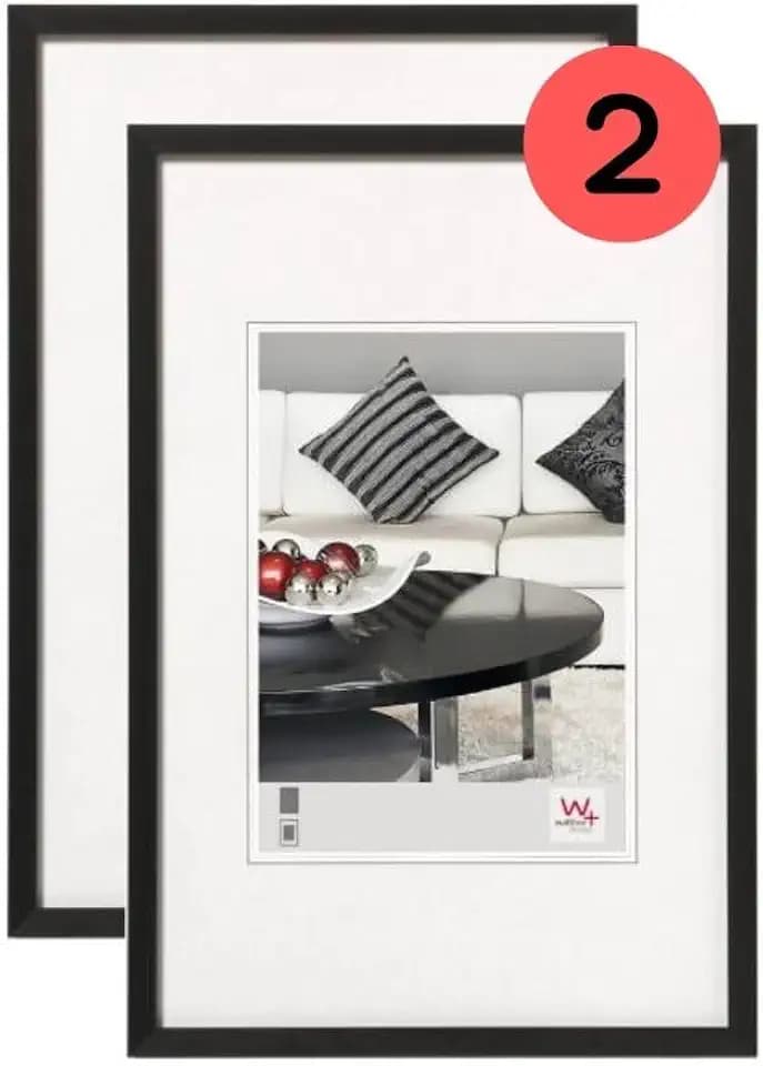 walther design Bilderrahmen schwarz 20 x 30 cm Doppelpack, Chair Alurahmen AJ030BD