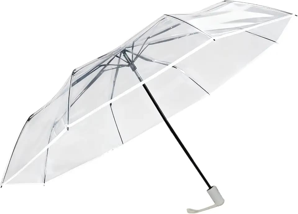 Clear Umbrella for Wedding, Automatic Umbrellas Large Transparent Umbrella for Wedding, Foldable Umbrellas Suit for Dating Travel