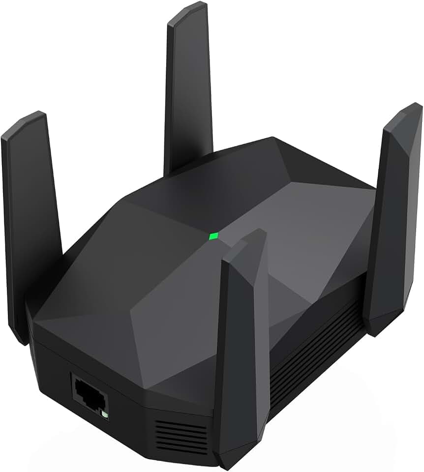 WiFi Extender, 2026 45X WiFi 6 Booster AX3000 (5.8/2.4GHz), 26639 sq.ft Long Range and 165+ Devices, WiFi Extender Signal Booster with Ethernet Port (Matte Black)