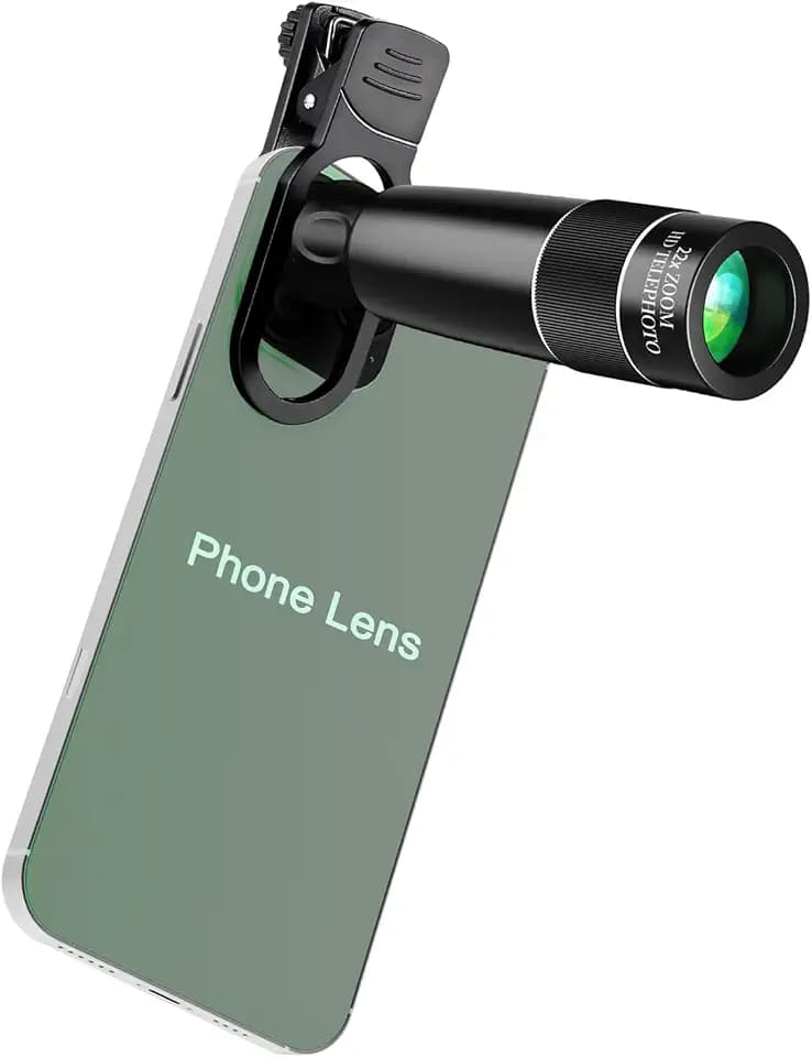 22X Telephoto Phone Camera Lens, Universal Clip-On Zoom Lens Compatible with iPhone and Android, Long Distance Photography Attachment