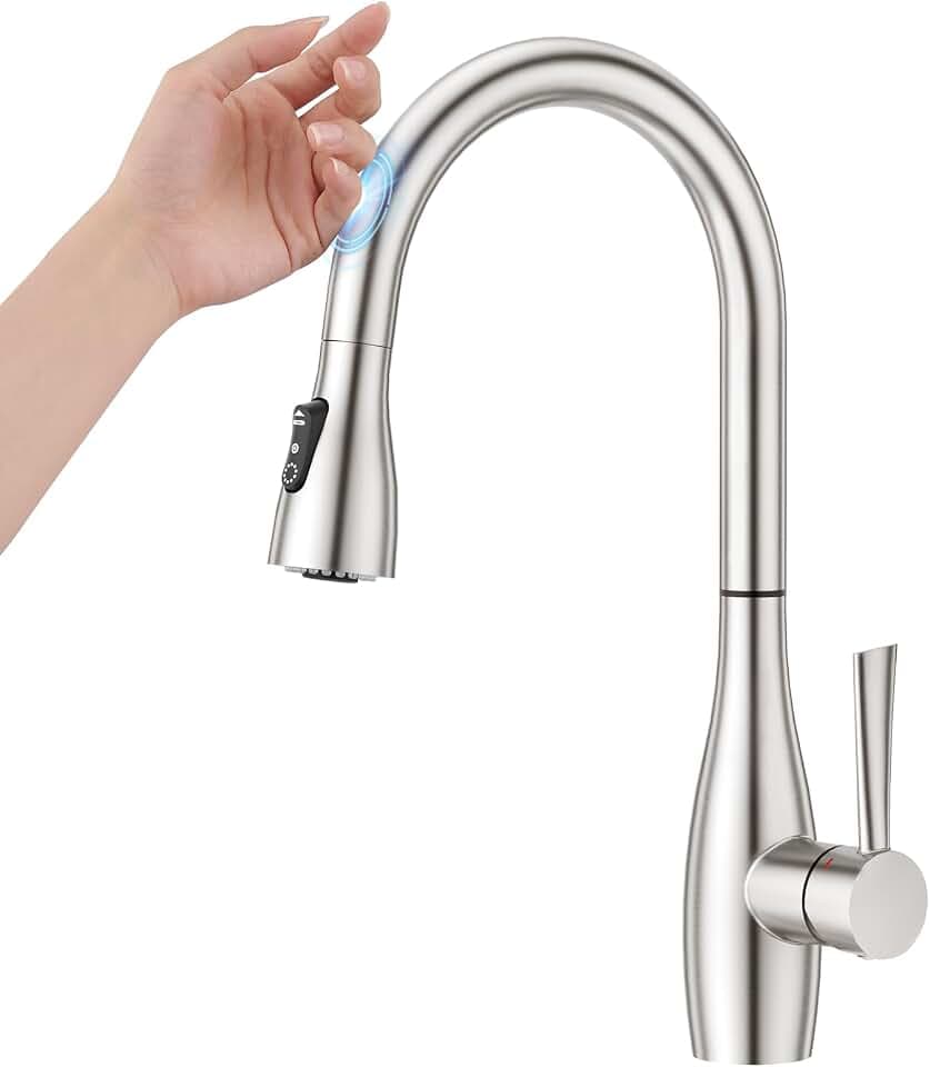 CREA Touch Sensor Wasserhahn Küche, Küchenarmatur mit Ausziehbarer Brause