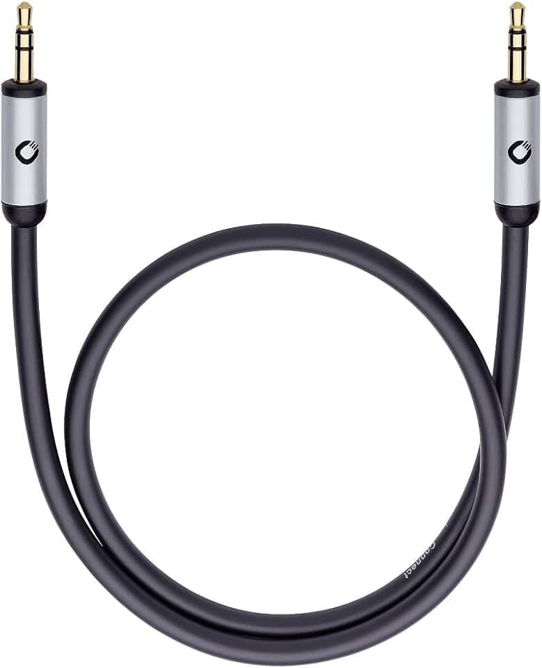 OEHLBACH I-Connect J-35 - Mobiles AUX Audiokabel, 3,5mm Klinke für Kopfhörer, KFZ, Smartphones (Stereo, Klinkenkabel, OFC, geschirmt) - 3 Meter schwarz