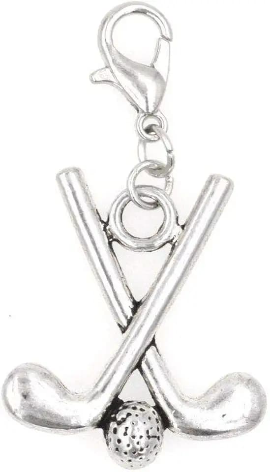 Golf Clubs & Golf Ball Clip on Charm Perfect for Necklaces and Bracelets 101Ae