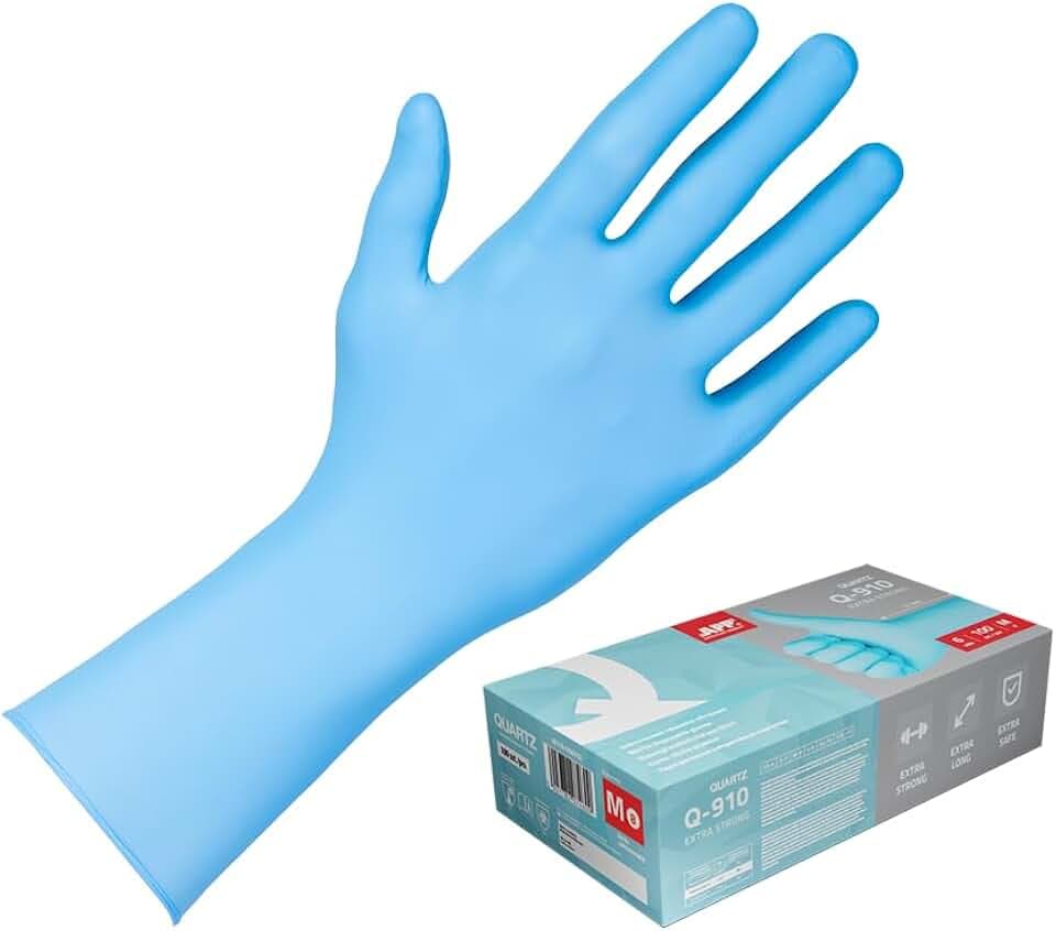 APP QUARTZ Q910 Nitril-Einweghandschuhe 6mil extra stark, langer Stulpen M