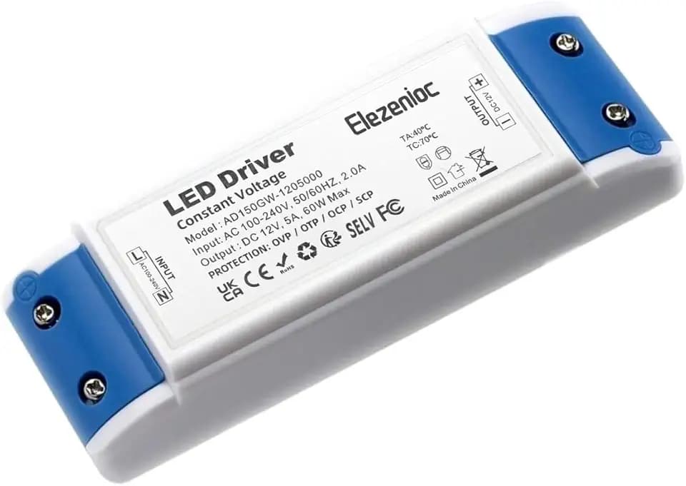 LED Trafo LED Transformator 1-60W 12V 5A Treiber Netzteil, keine Mindestbelastung, kein Flimmern, kein Transformator-Rauschen Für MR11 G4 MR16 GU5.3 Birnen Lichtstreifen
