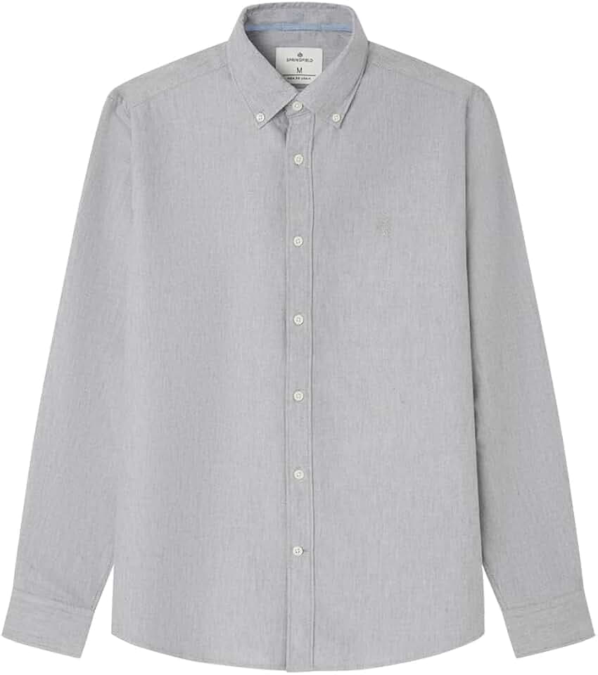 Springfield Herren Oxford Tencel Shirt with Peach Melange Hemd