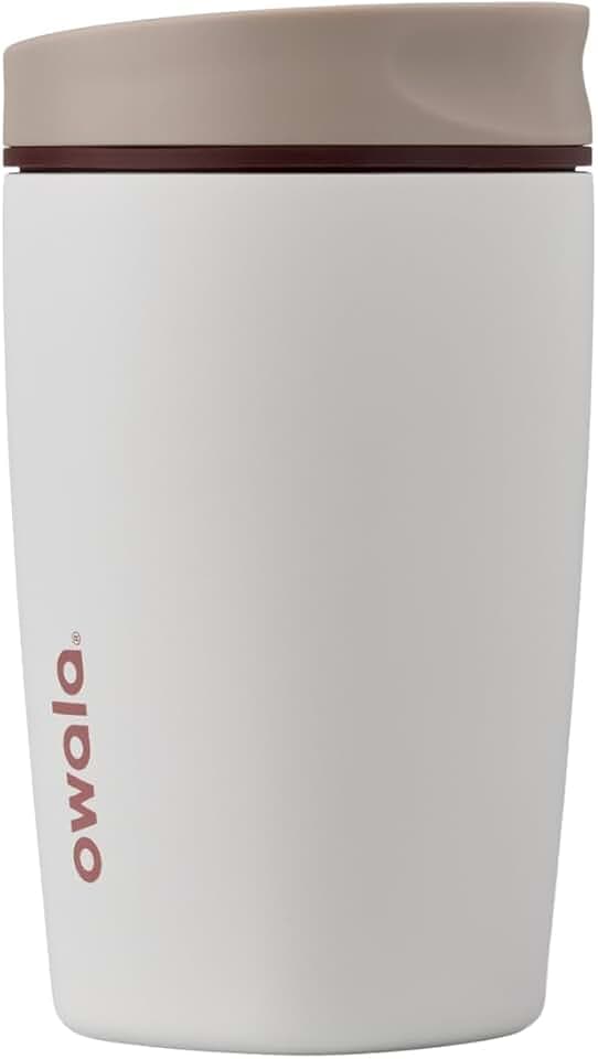 Owala SmoothSip Slider - Stainless Steel - 12 oz. - Tan/White (Vanilla Bean) (Amazon)