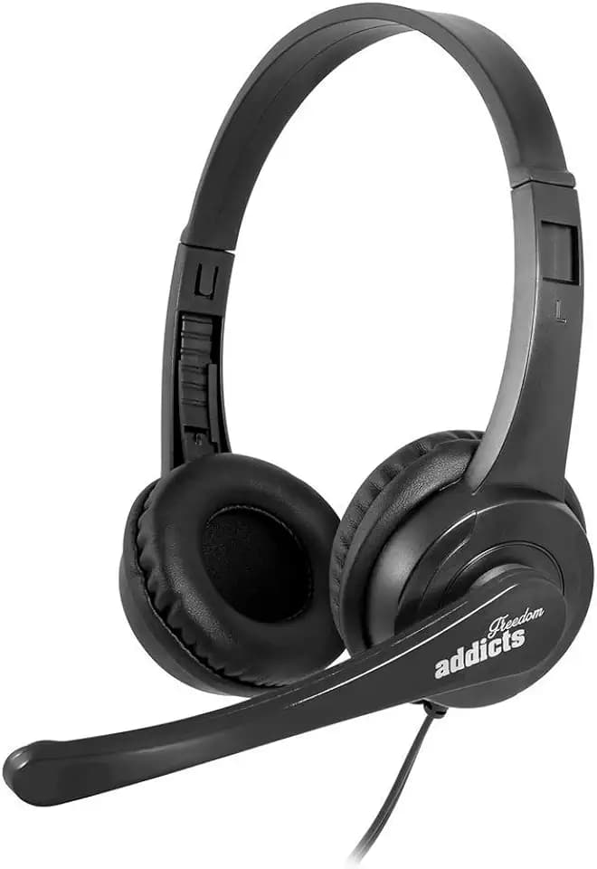 NGS VOX505USB Stereo-Kopfhörer mit Mikrofon, USB-Anschluss und Lautstärkeregler für PC, Laptop oder Spielekonsole