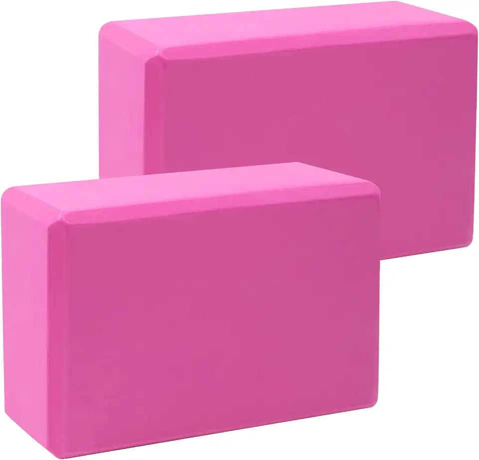Yoga Block 2er Set, Hochdichter Leichter Eva-Schaum, rutschfest, Verbessung der Kraft Flexibilität, für Yoga Pilates Meditation