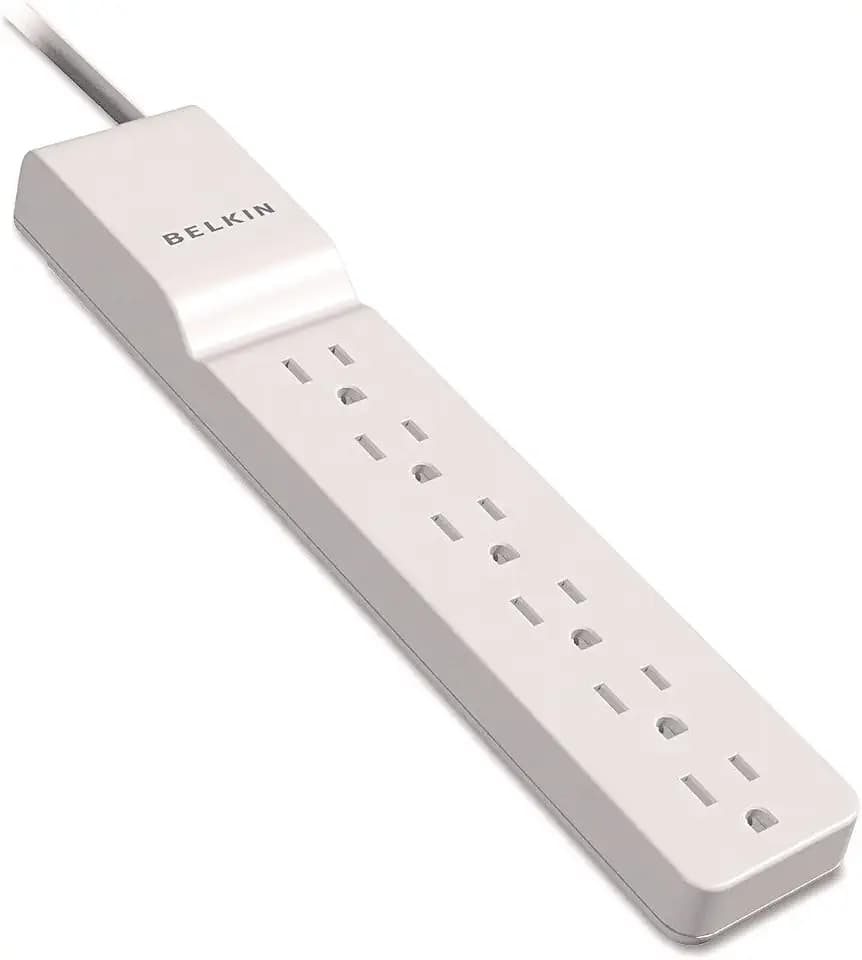 Belkin 6-Outlet Surge Protector Power Strip, 720J, 4ft Cord, Straight Plug - Color