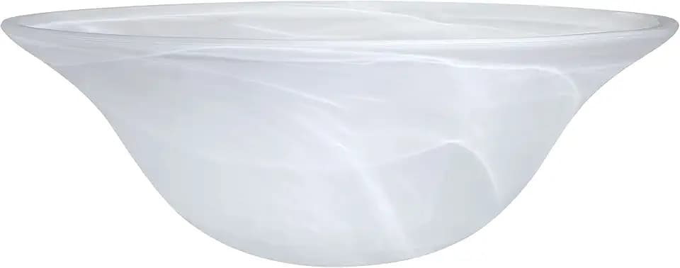 Aspen Creative 23140-11A Etched Alabaster Transitional Style Replacement Glass Shade for Medium Base Socket Torchiere Lamp, Swag Lamp and Pendant, 15-1/2" Diameter x 5-1/2" High, 1 Pack