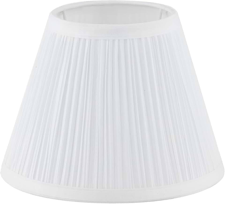 Uno Lamp Shade,Drum Pleated Lamp Shades 5" Top x 9" Bottom x 7" Slant Height,Barrel Small Replacement Lampshade (Slip Uno Fitter), Fabric Lampshades Table lamp Shades Bottle Lamp Shade,1 Pack(White)