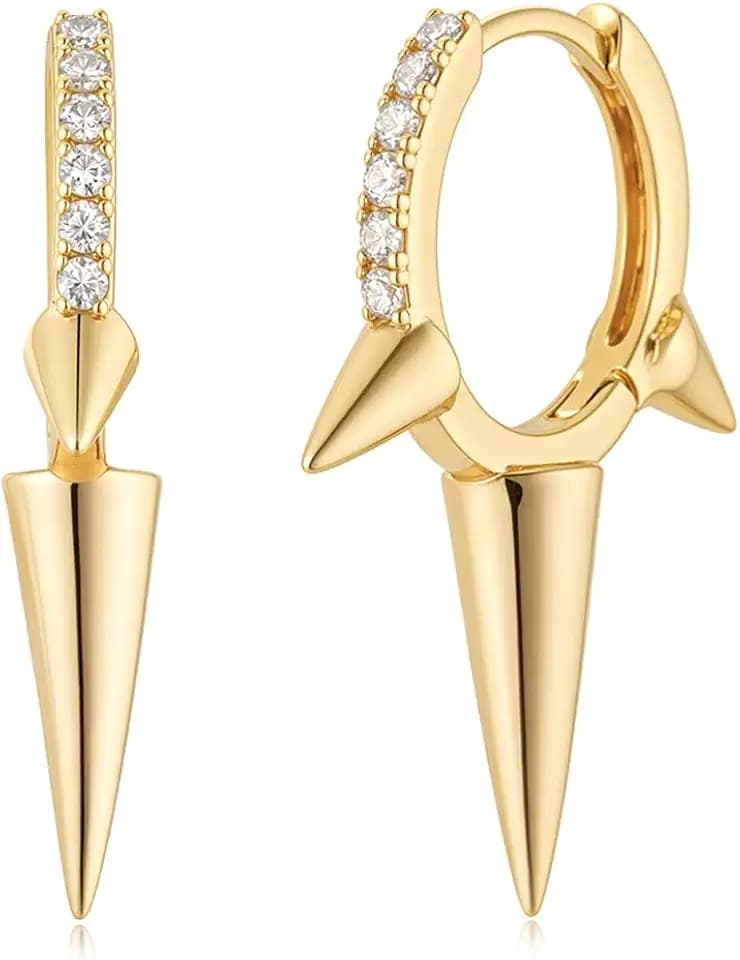 MYEARS Women Hoop Earrings Gold Huggie 14K Gold Plated Small Simple Hypoallergenic Everyday Jewelry