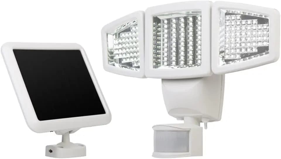 Sunforce 82153 150-LED Triple Head Solar Motion Light, 1000 Lumen Output, 30ft. (9.1m) Detection Distance, 180 Degrees Detection Range, Fully Weather Resistant & can be Mounted Almost Anywhere, White