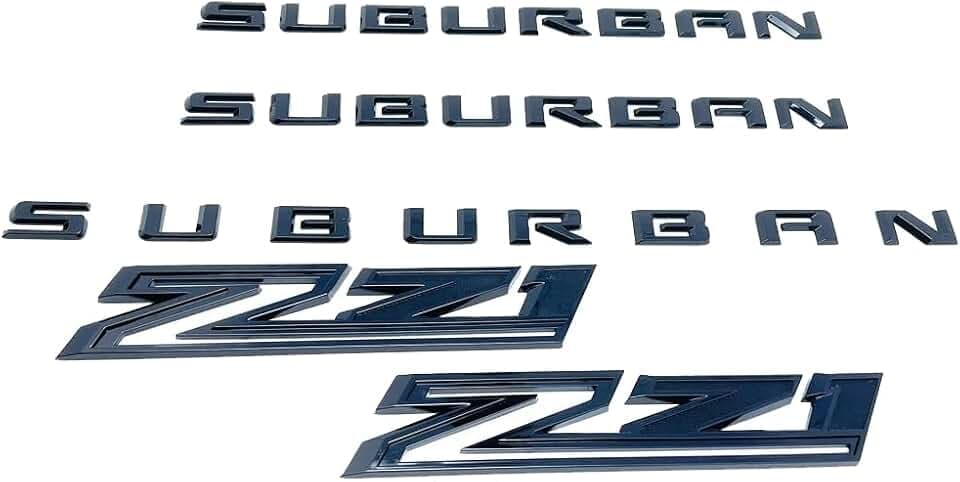 5pack Suburban Z71 Letters Door Rear Emblem 3D Badge Nameplate Replacement for 2021-2025 (Gloss Black)