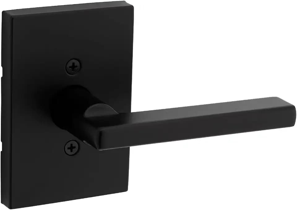 Kwikset Halifax Dummy Door Handle for Closet and French Doors, Matte Black