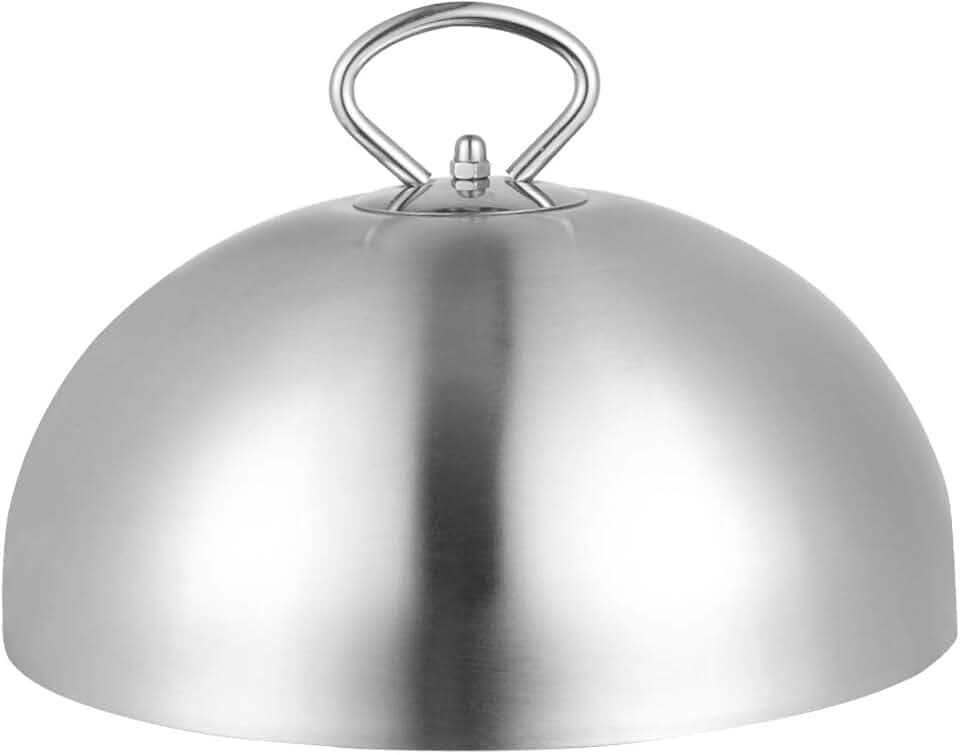 Hemoton Edelstahl Abdeckhaube 11.02In Teppanyaki Grillglocke Steakdeckel Anti-ÖL-Spritzschutz Servierhaube FüR Fleisch KäSe GemüSe KüChe Restaurant Und Zuhause