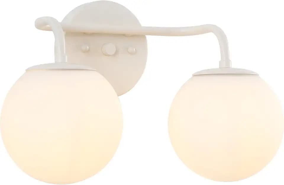 JONATHAN Y Louis Parisian Globe 15" Vanity 2-Light, Almond
