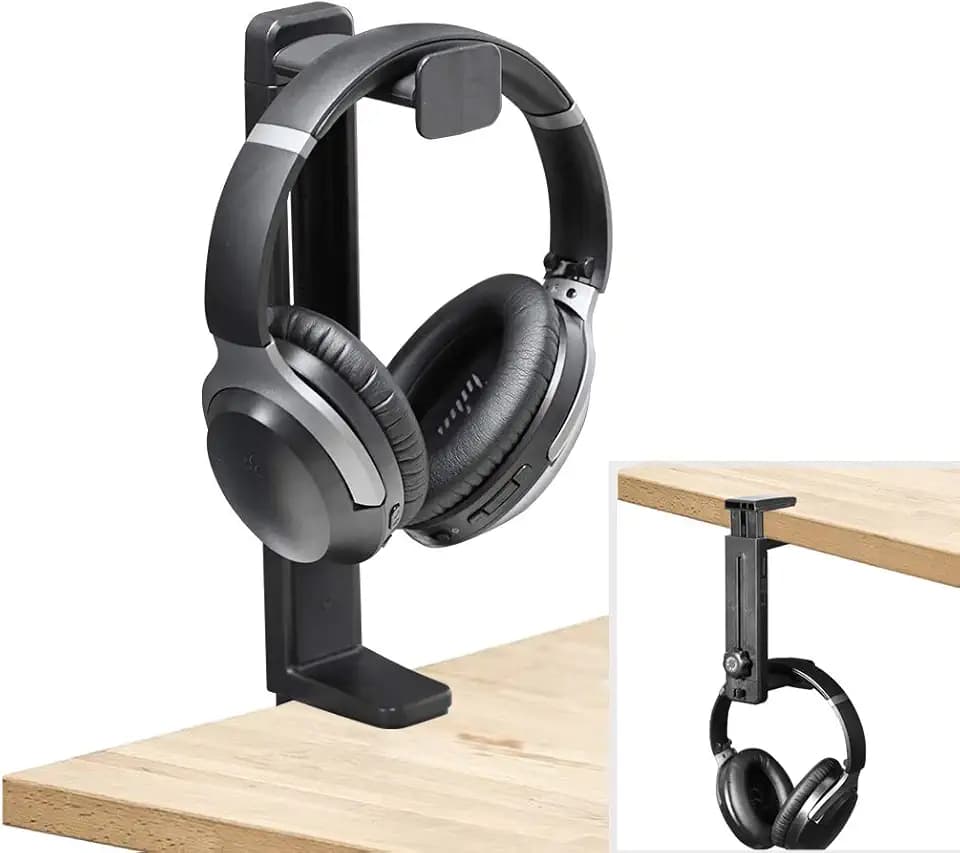 NEETTO HS906 Headphone Stand & Hanger 2 in 1, Above & Under Desk