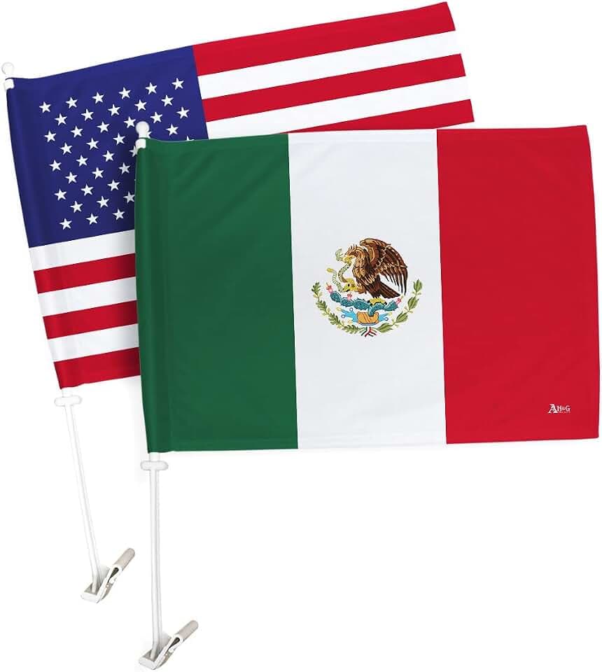 Copa America 2024 Mexico Car Flag Pack Americana Bandera Para Carros De Mexican Decor Window Clip Pole Mount Sports Fan Gifts World Cup Football Poster League Patriotic Decorations Made in USA