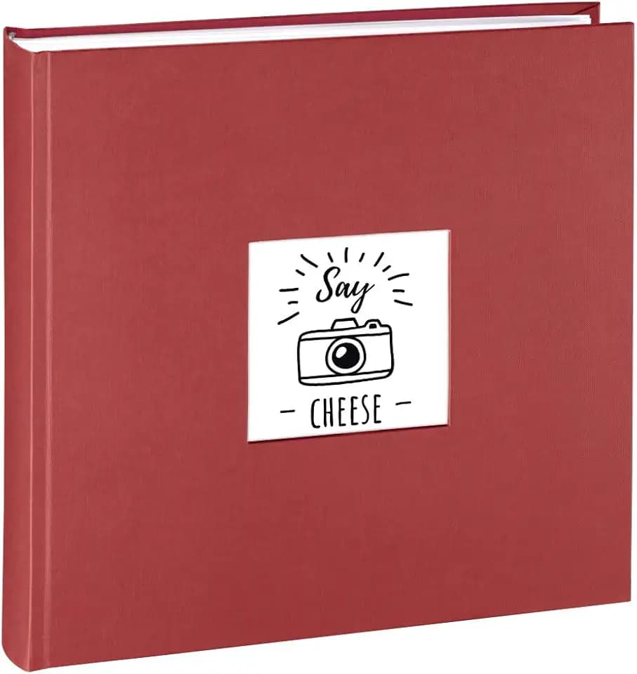 Hama Fotoalbum Jumbo 30x30 cm (Fotobuch mit 100 weißen Seiten, Album für 400 Fotos zum Selbstgestalten und Einkleben) bordeaux, 00002345