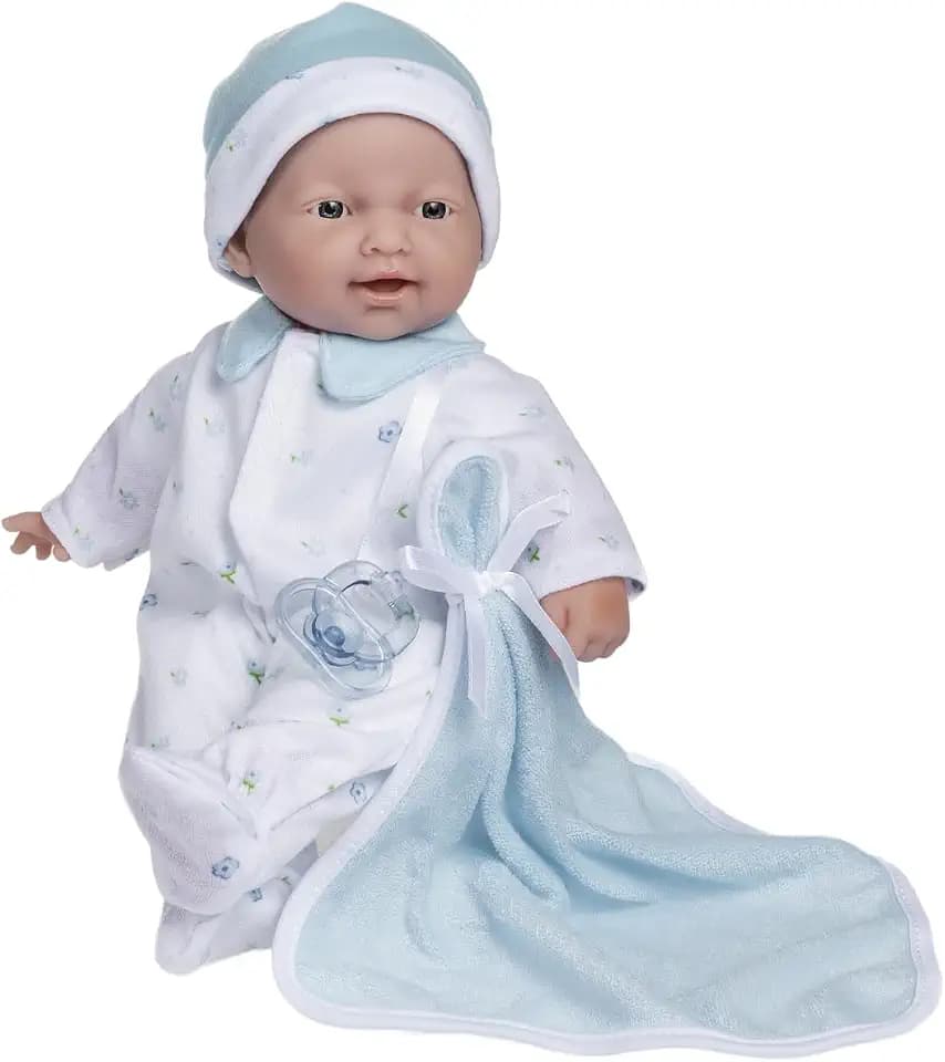 JC Toys La Baby Caucasian Baby Doll Set – 11 Inch Soft Body Doll with Accessories Including a Removable Blue Outfit – Small Baby Doll Toy for Children 12 Months and Older