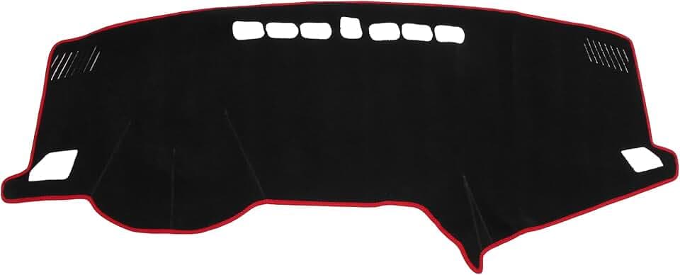 Dashboard Cover Compatible for Hyundai Sonata 2015-2019, Non-Slip Polyester Black Red Dash Cover Mat Dash Board Protector Cover