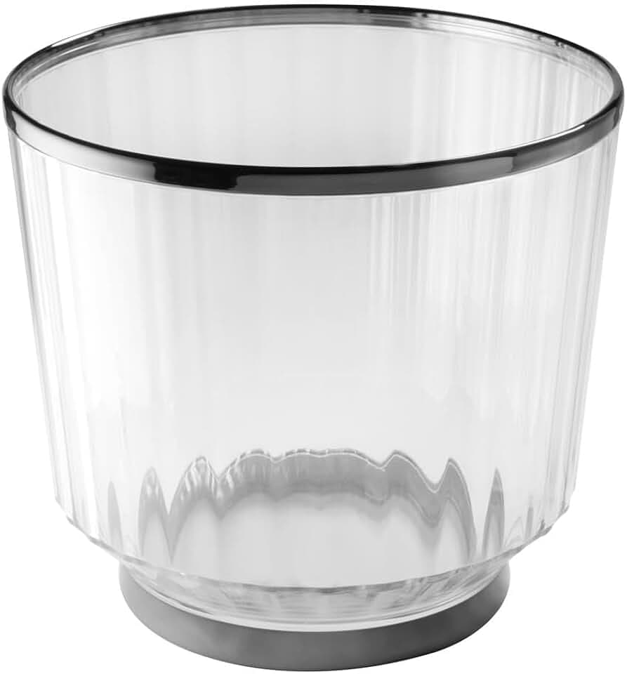 APS 36160 "AUREO Wein- / Sektkühler, Ø 28 cm, H: 25 cm, 10 Liter, Polycarbonat, Rand + Bodenring, Gunmetal-Look, galvanische Beschichtung, stapelbar