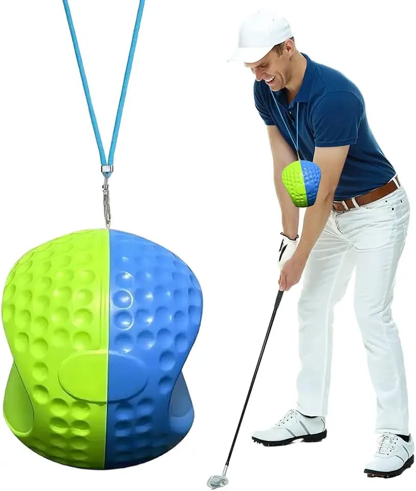 Golf Schwungtrainer Ball, Trainingshilfe für Haltung & Bewegungskorrektur mit Trageseil - Golfball Übungsgerät für Workout, Golf Training & Schwungtechnik - Ideal für Anfänger