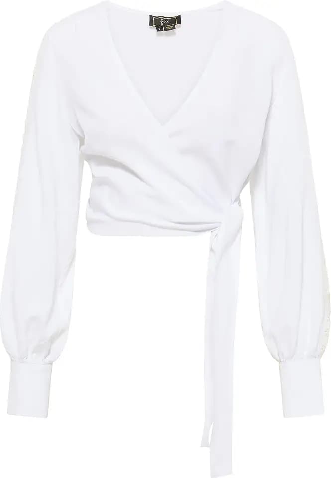 CARNEA Damen Wickeltop 19123098-CA04, Weiss, M