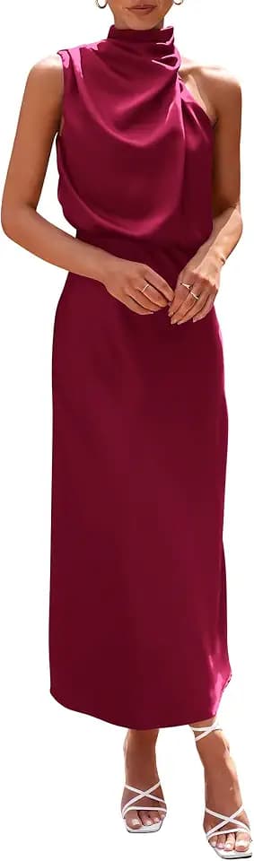 PRETTYGARDEN Women's Summer Satin Maxi Cocktail Dress