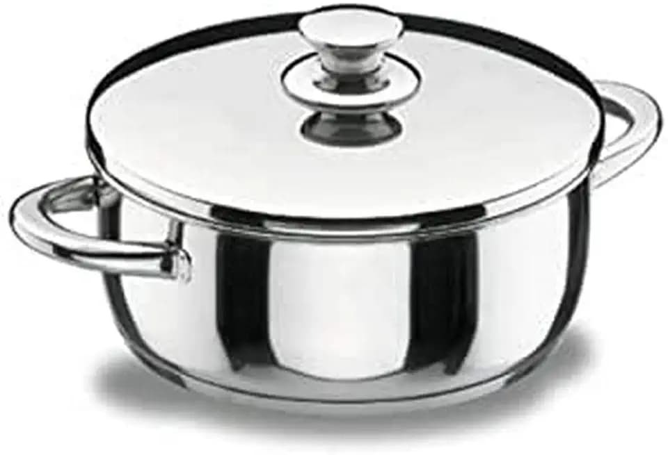 LACOR 40018 Bratentopf mit Deckel 18 cm Vitrocor, silber