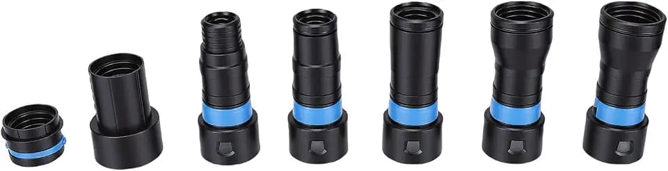 7-teiliges Staubsammelschlauch-Adapter-Set, Erweitertes Quick-Click-Adapter-Set, Multi-Marken-Elektrowerkzeug- für Heim-, Laden-, Vakuumschläuche und Werkstatt