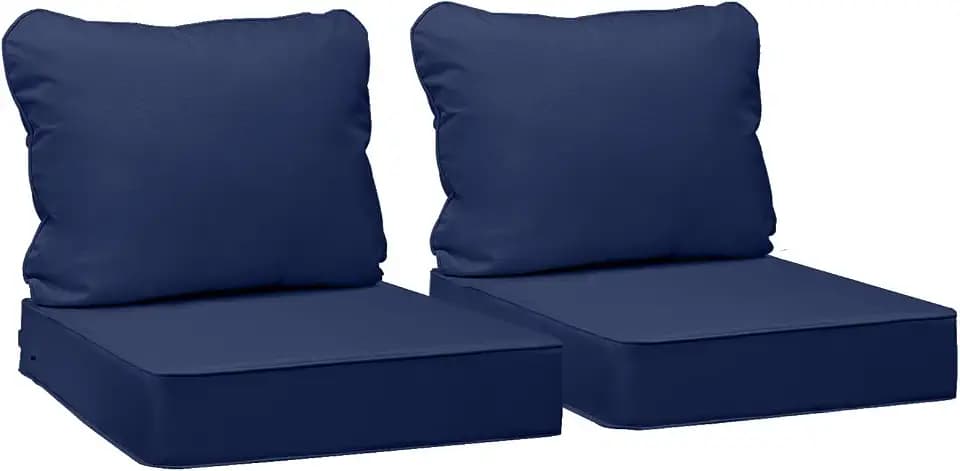 AAAAAcessories Outdoor Chair Cushions, 24 x 24 x 5 + 19 in, Set of 2