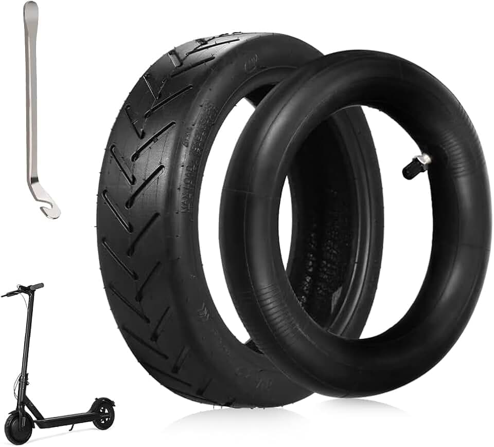 mizikuu 8 1/2 E Scooter Reifen, 8.5 zoll Ersatzräder Elektroroller Gummireifen mit Schlauch und Brecheisen Kinderwagen Schlauch Außen und Innen Reifen kompatibel Xiaomi M365/M365 Pro/1S/Pro2