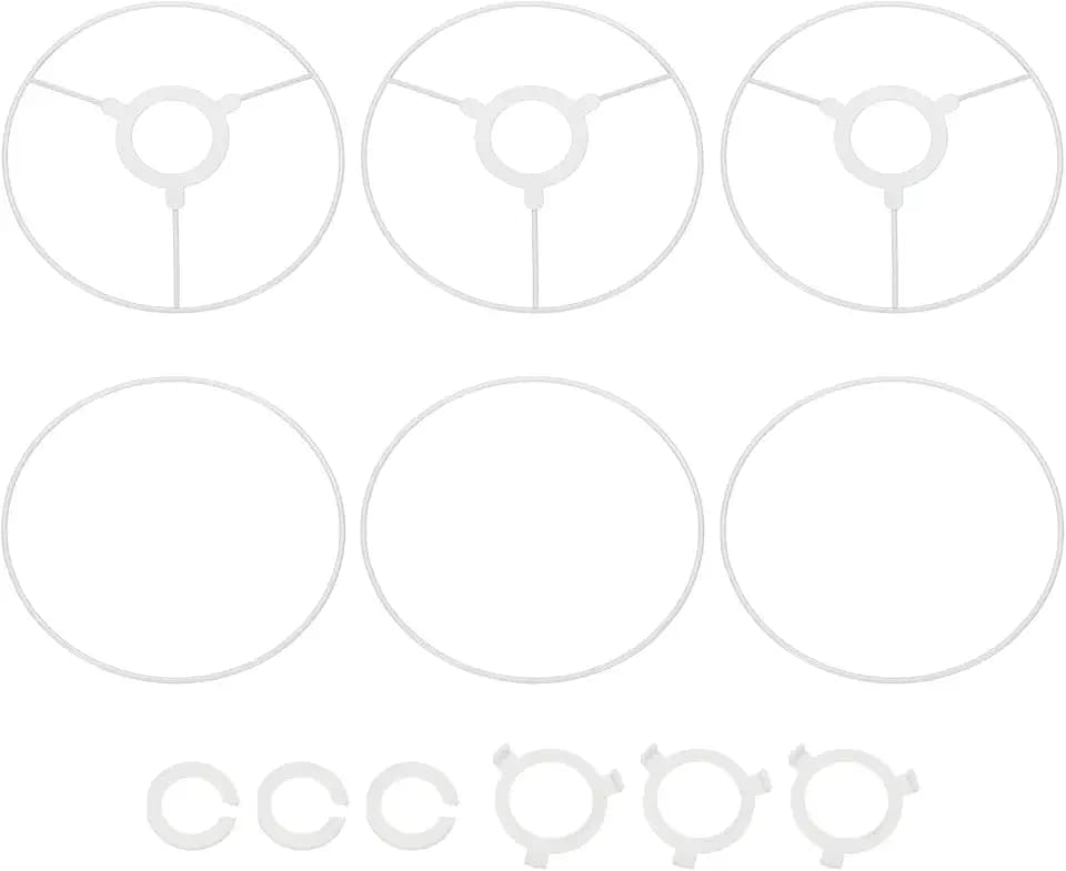 PATIKIL 7 Inch Lamp Shade Ring, 3 Set Lamp Shade Frame with E27 to E26 or E17 Adapter Lampshade Frame Wire for DIY Drum Lampshade Table Floor Lamp