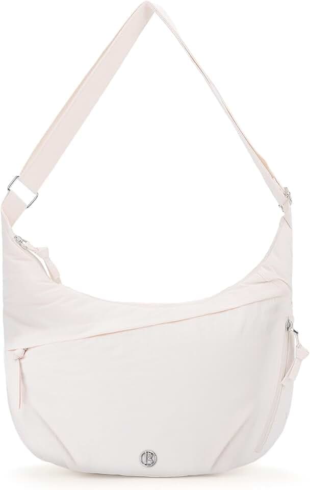 Halbmond Umhängetasche Damen | Wasserabweisende Nylon Crossbody Bag Damen | Moon Bag mit Verstellbarem Schultergurt | Schultertasche für Arbeit, Reisen, Alltag & Festival