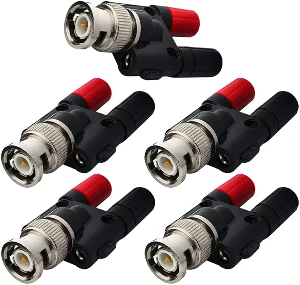 BNC Male Plug to Dual 4mm Female Banana Jack Socket Connector,5 Pack