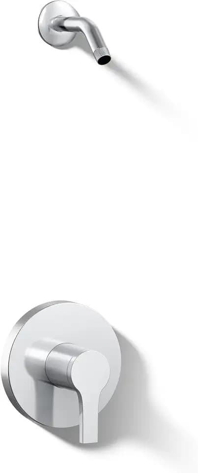 KOHLER TLS35321-4-CP, Elate Rite-Temp Bath and Shower Trim Kit with Push-Button Diverter, Polished Chrome, Sleek Bathroom Design, Long-Lasting Shine (Without Showerhead)