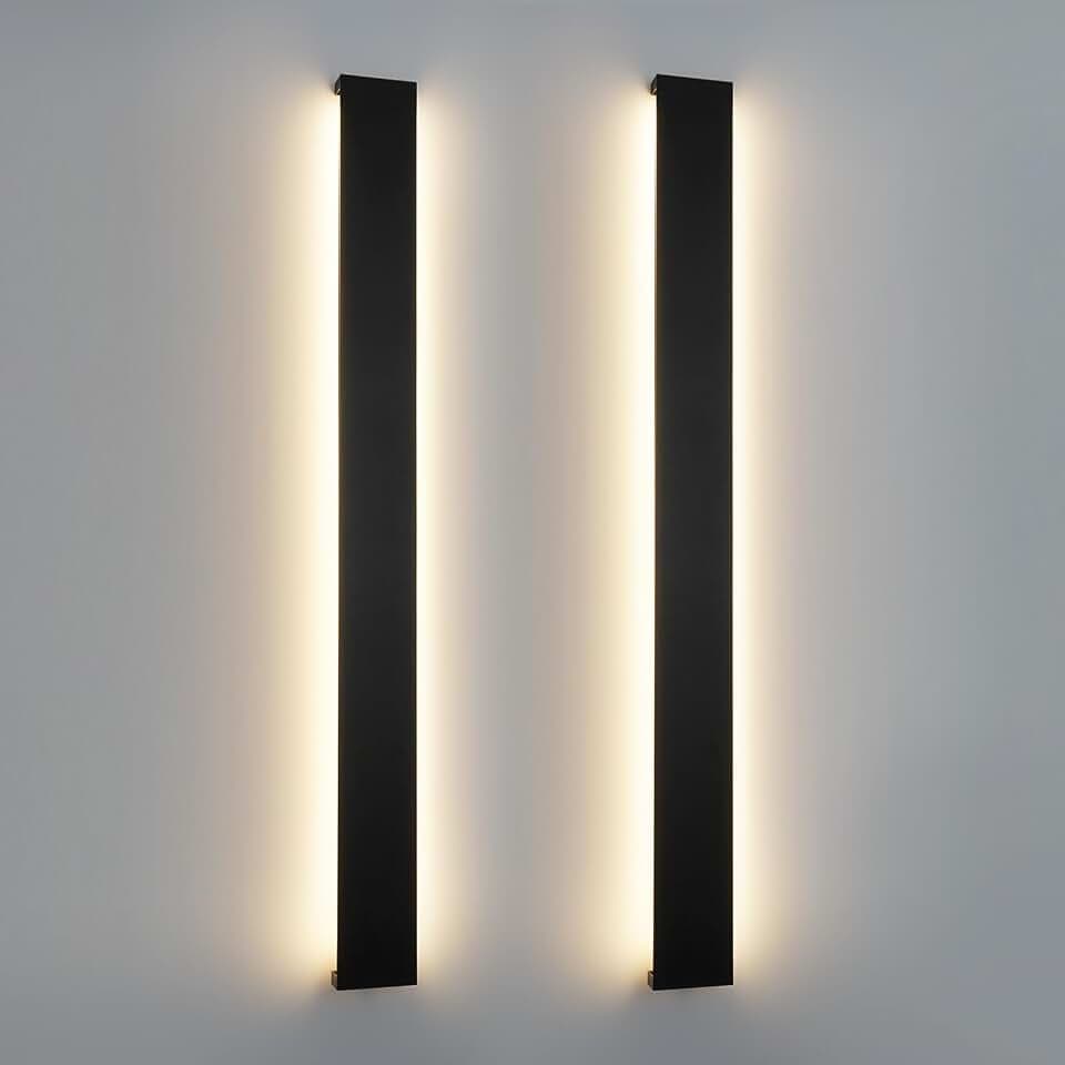 VONCI LED Schwarz Lange Streifen 90CM Außenwandleuchten Moderne Aluminium Wasserdicht IP65 Wandlampe 30W Wandbeleuchtung für Villa Garten Flur Wohnzimmer Treppe Warmweiß 3000K 1560lm (2 Pack)
