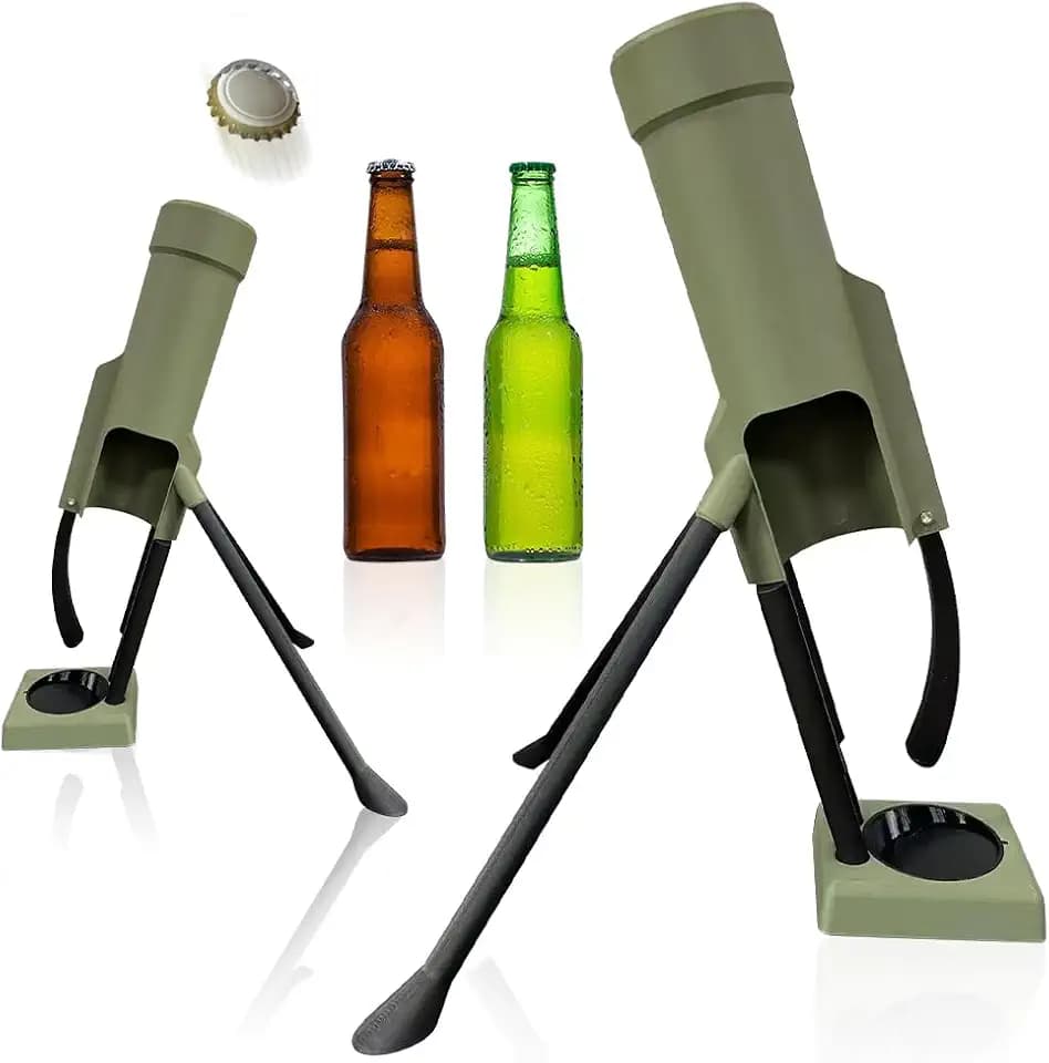 Mörser Flaschenöffner, Bieröffner Mörser, 51mm Beer Bottle Mortar Bierflaschenöffner Schwerlast Bar Zubehör & Homebar Deko, Einhand-Druckmechanismus, Geschenkidee für Männer
